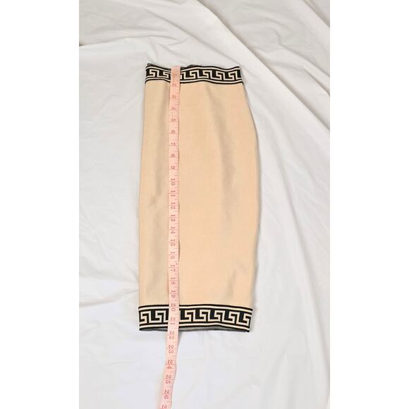 WOW Couture Bandage Skirt Women's M Tan & Black Midi Elegant Party Business NWT - Picture 5 of 5